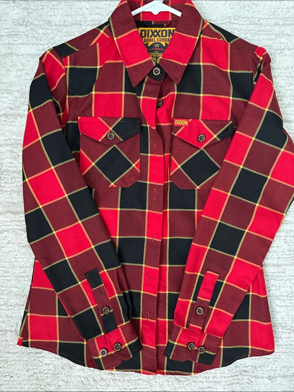 DIXXON Red, Black & Yellow Plaid Flannel Shirt